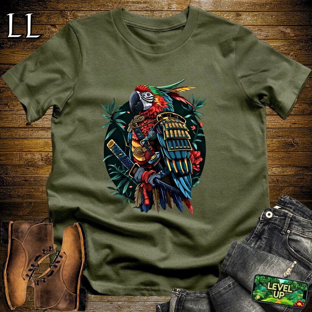 Parrot Samurai Softstyle Tee - Military Green - LegacyLayers