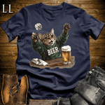 Party Animal Beer Dice Cat Navy | Beer Dice Cat Tee