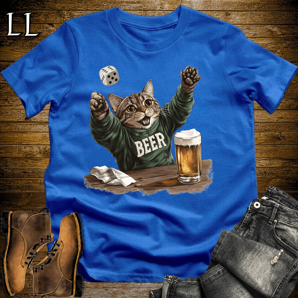Party Animal Beer Dice Cat Royal | Beer Dice Cat Tee