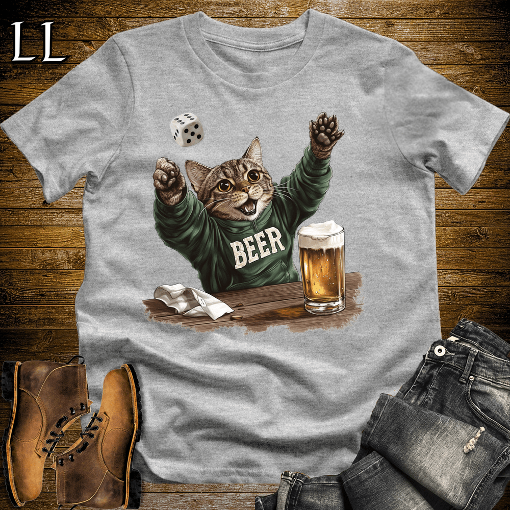 Party Animal Beer Dice Cat Sport Grey | Beer Dice Cat Tee