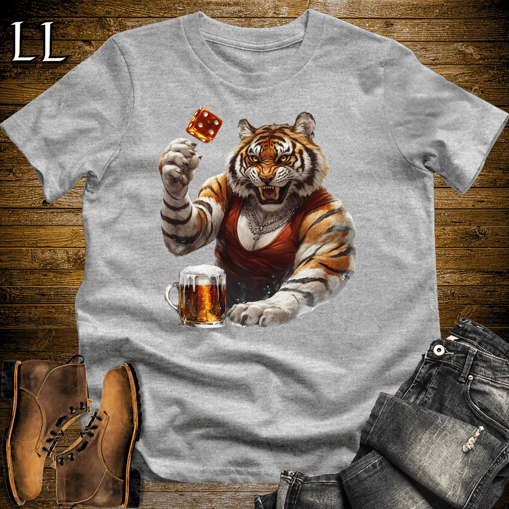 Party Animal Beer Dice Tiger - Sport Grey - LegacyLayers