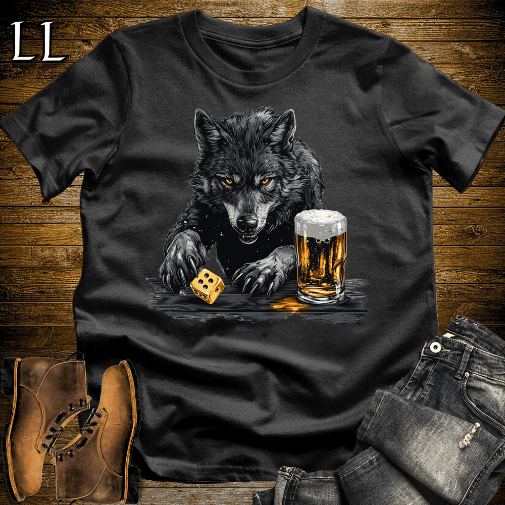 Party Animal Beer Dice Wolf Black | Beer Dice Wolf Tee