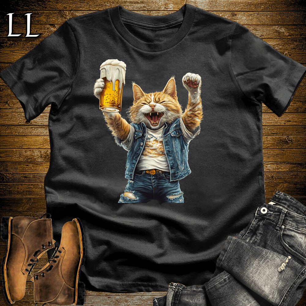Party Animal Beer Enjoyer Cat Red | Party Animal Tee