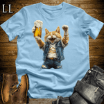Party Animal Beer Enjoyer Cat Light Blue | Party Animal Tee