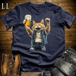 Party Animal Beer Enjoyer Cat Navy | Party Animal Tee