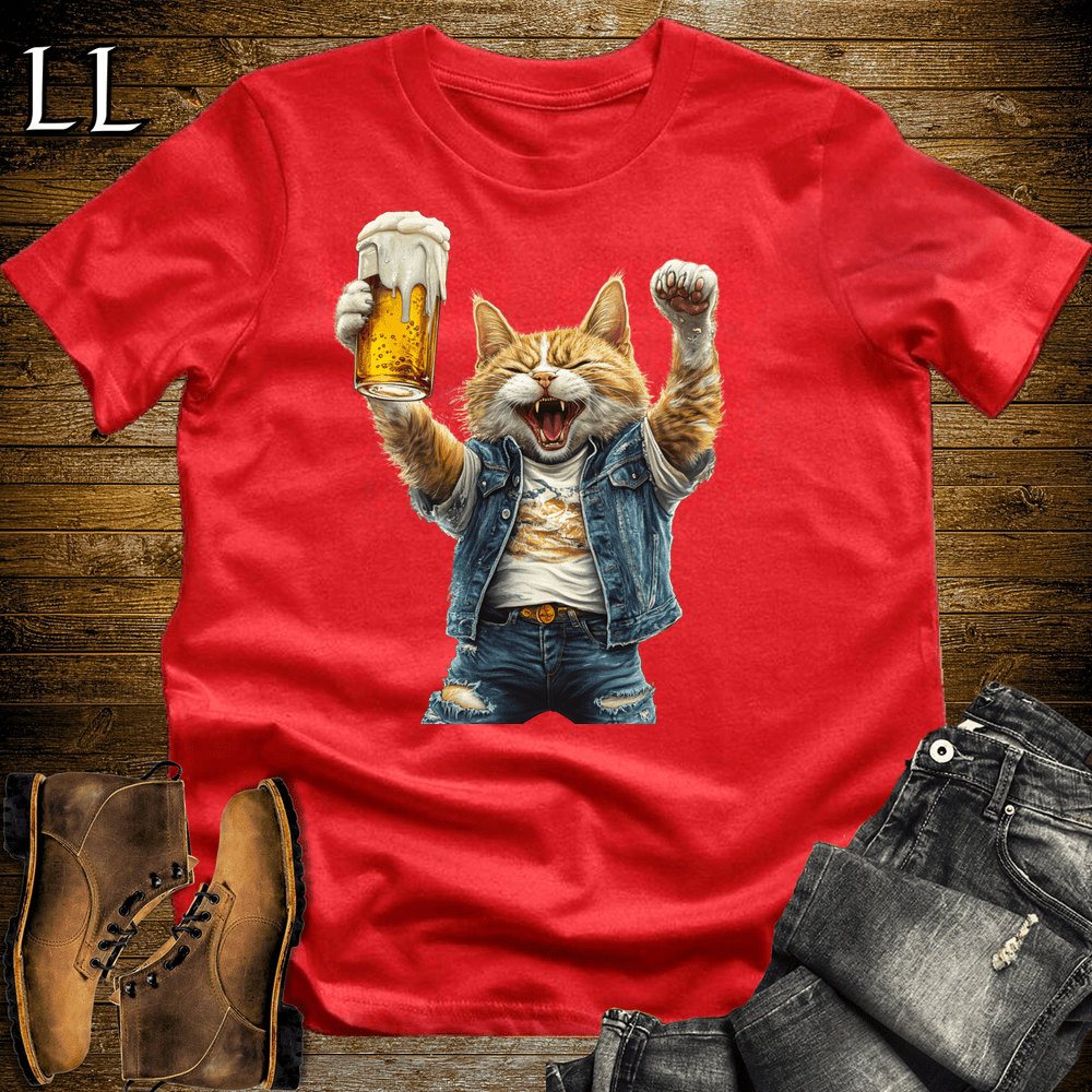 Party Animal Beer Enjoyer Cat Black | Party Animal Tee