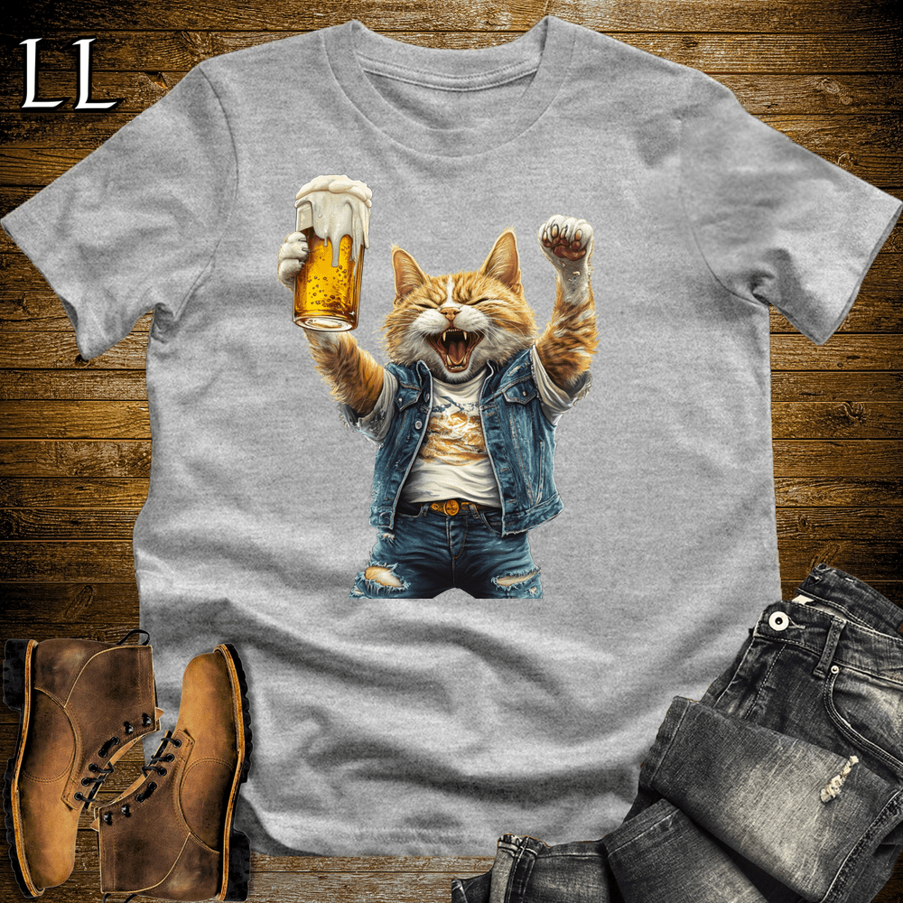 Party Animal Beer Enjoyer Cat Sport Grey | Party Animal Tee
