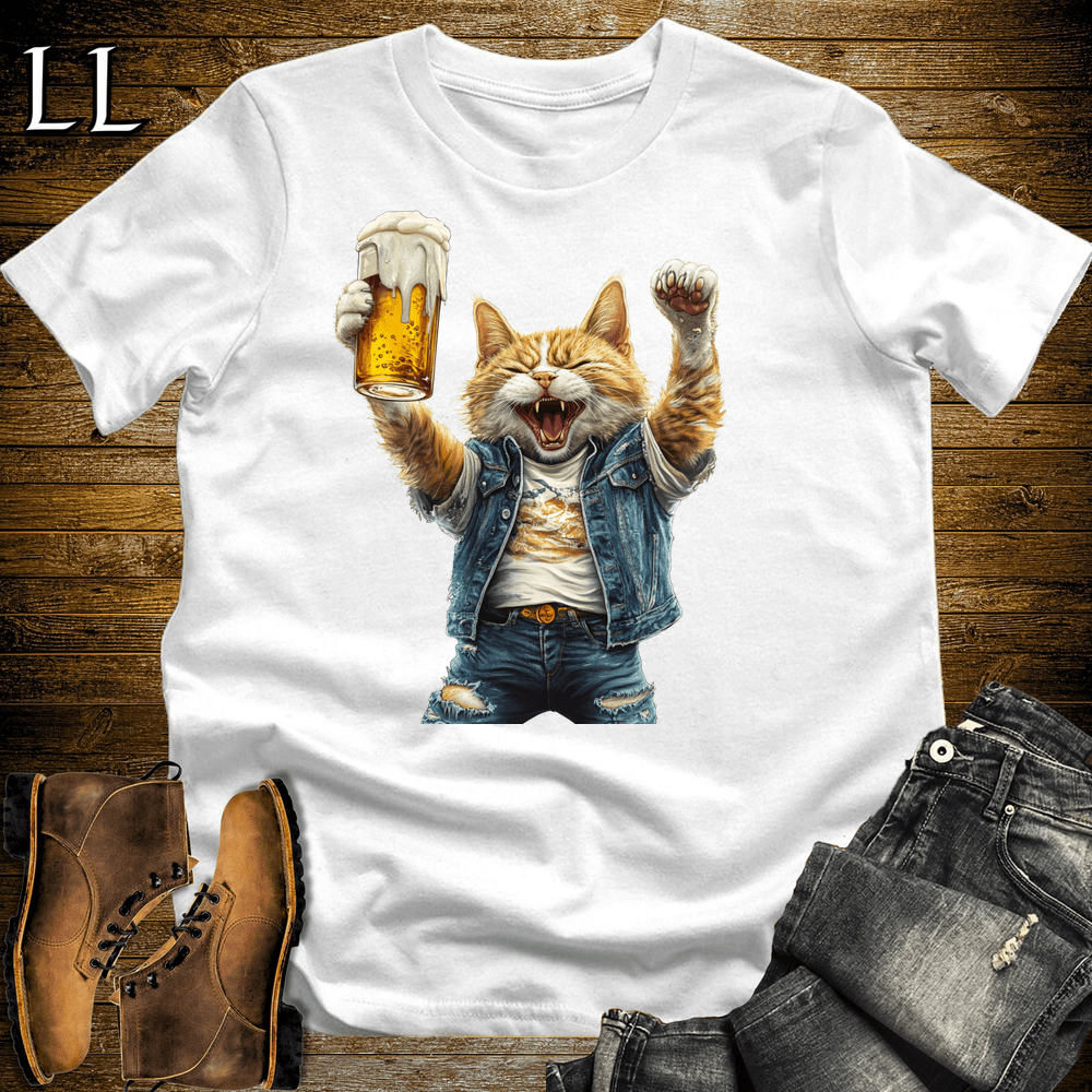 Party Animal Beer Enjoyer Cat Royal Blue | Party Animal Tee