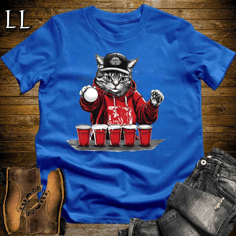 Party Animal Beer Pong Cat - Royal - LegacyLayers
