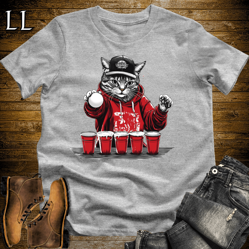 Party Animal Beer Pong Cat - Sport Grey - LegacyLayers