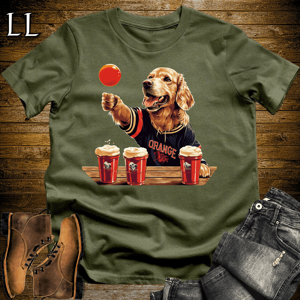 Party Animal Beer Pong Dog - Military Green - LegacyLayers