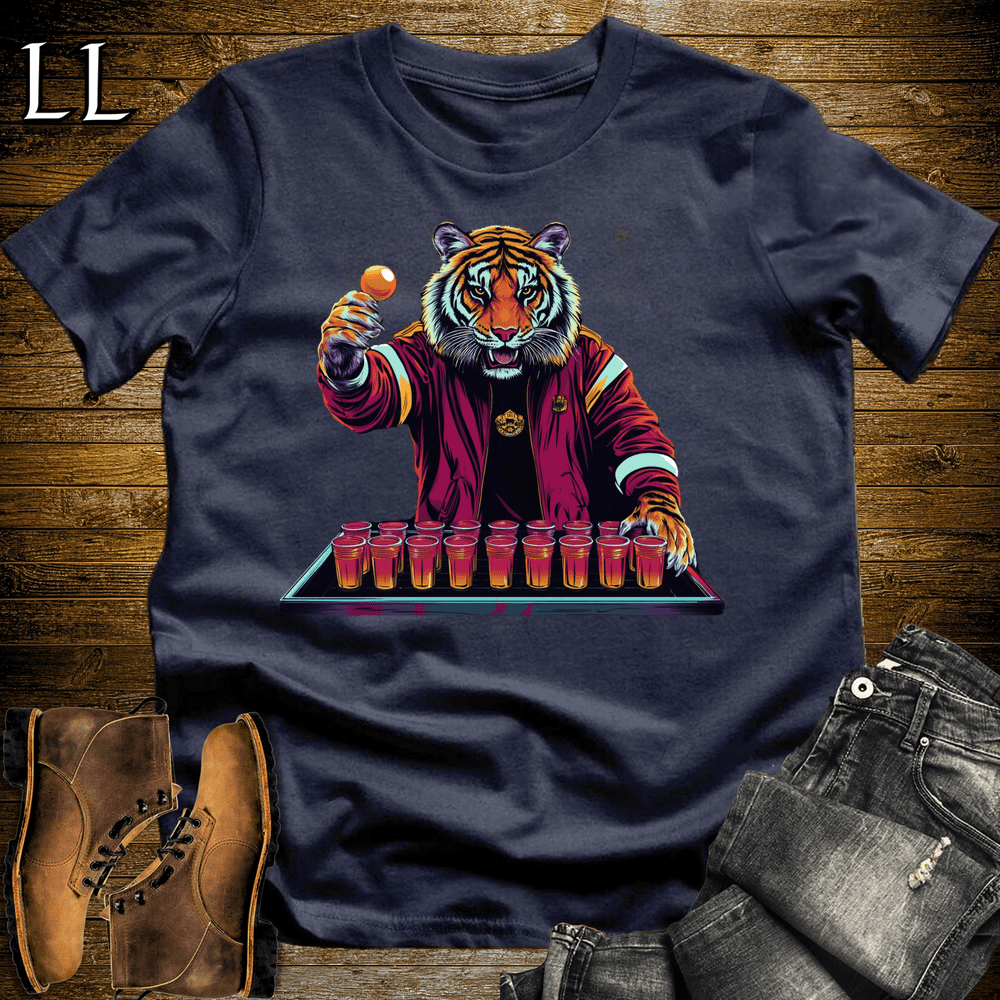 Party Animal Beer Pong Tiger - Navy - LegacyLayers
