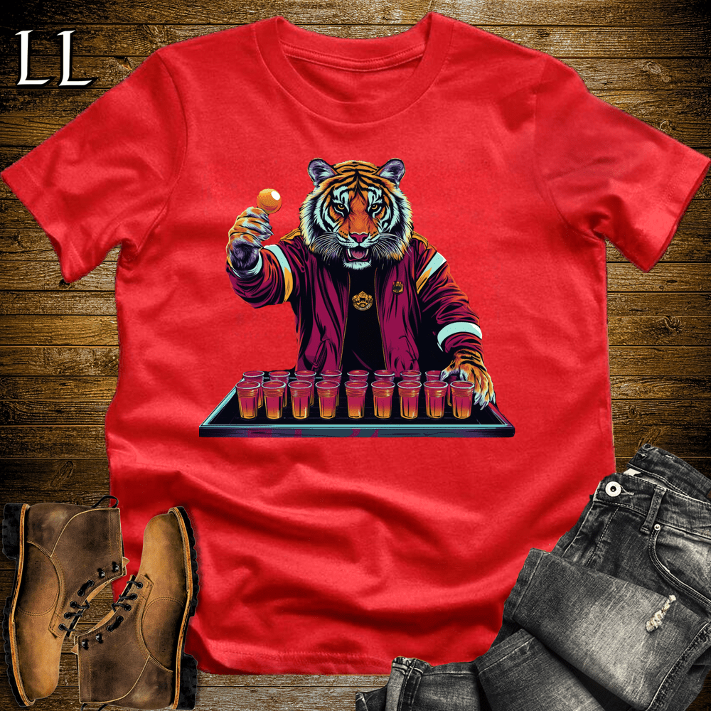Party Animal Beer Pong Tiger - Red - LegacyLayers