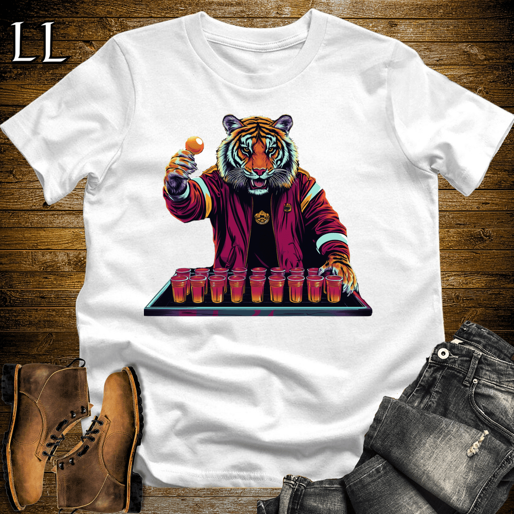 Party Animal Beer Pong Tiger - White - LegacyLayers