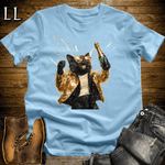 Party Animal Champagne Shower Cat Light Blue | Champagne Cat