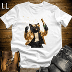 Party Animal Champagne Shower Cat White | Champagne Cat