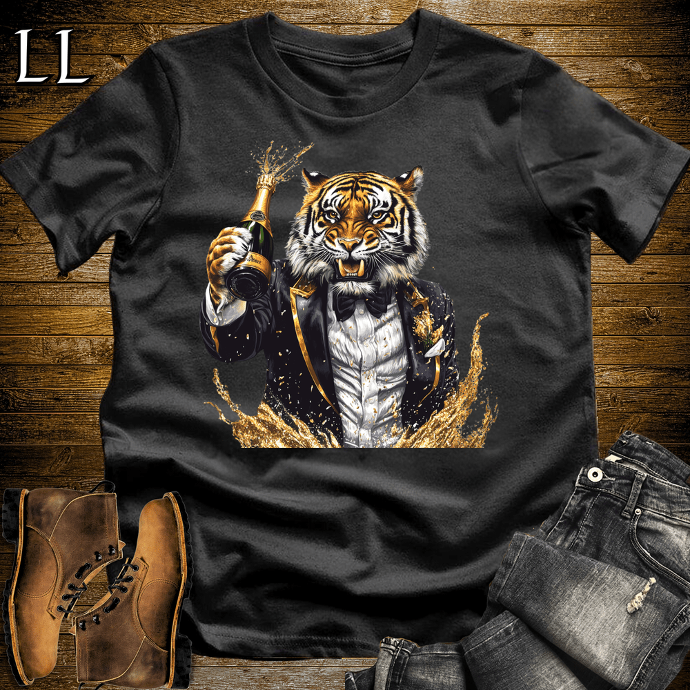 Party Animal Champagne Shower Tiger - Black - LegacyLayers
