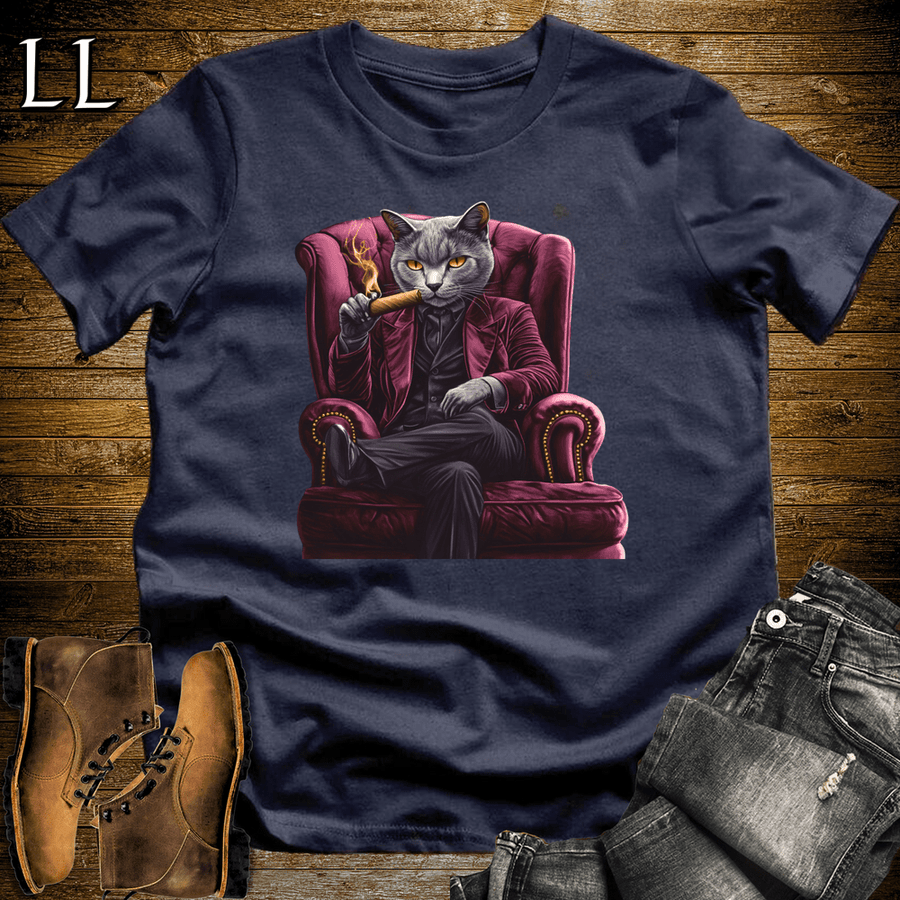 Party Animal Cigar Cat White | Party Animal Tee