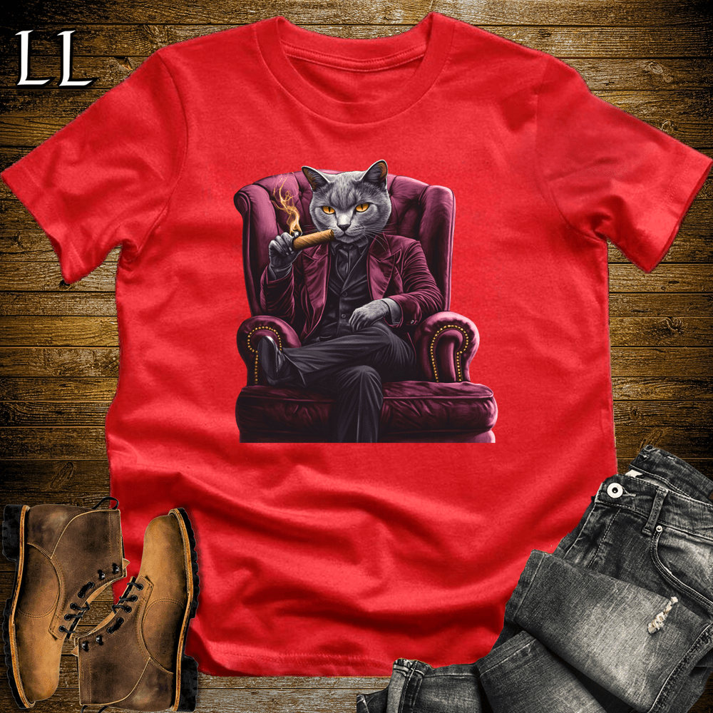 Party Animal Cigar Cat - Red - LegacyLayers