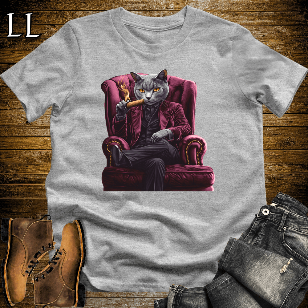 Party Animal Cigar Cat Sport Grey | Party Animal Tee