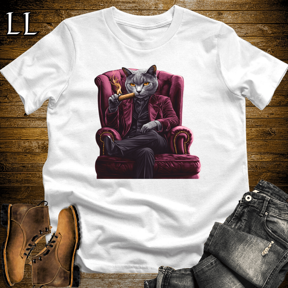 Party Animal Cigar Cat Royal Blue | Party Animal Tee