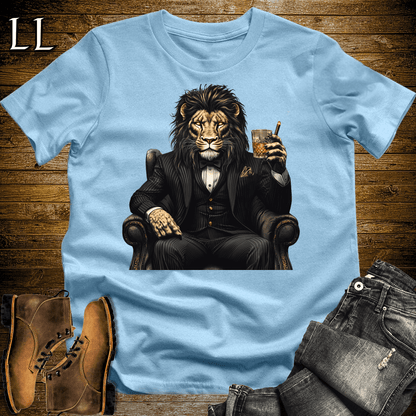 Party Animal Cigar Lion T-Shirt Light Blue | Party Animal Cigar Lover Gift Tee