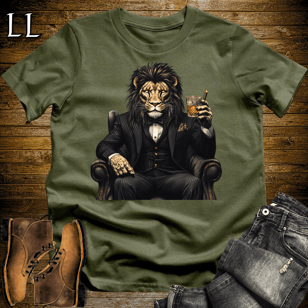 Party Animal Cigar Lion - Military Green - LegacyLayers