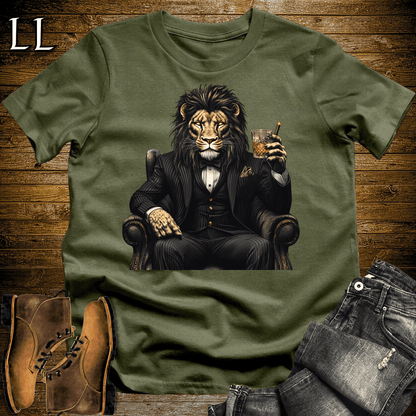 Party Animal Cigar Lion T-Shirt Military Green | Party Animal Cigar Lover Gift Tee