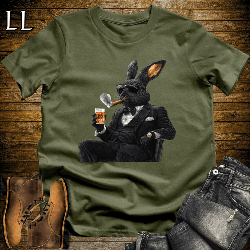 Party Animal Cigar Rabbit - Military Green - LegacyLayers
