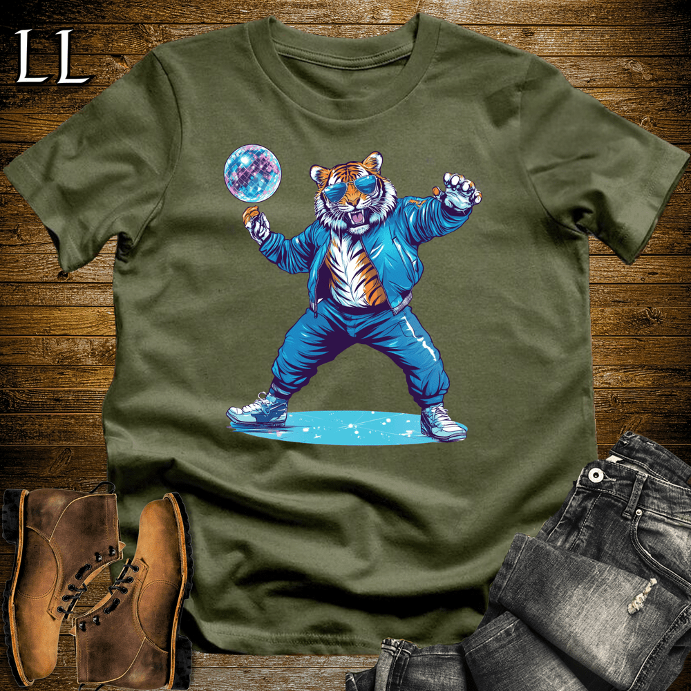Party Animal Dancing Tiger Military Green | Dancing Tiger | Party Animal Tee