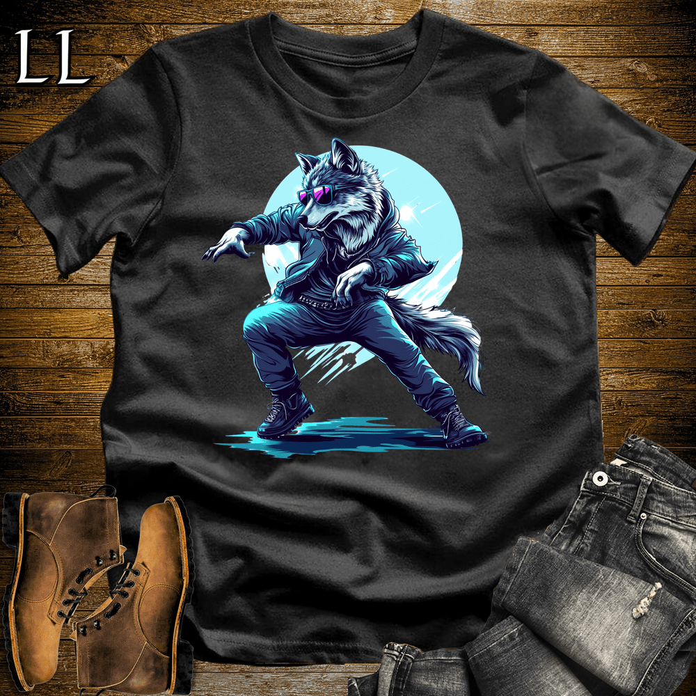 Party Animal Dancing Wolf Black | Dancing Wolf Tee