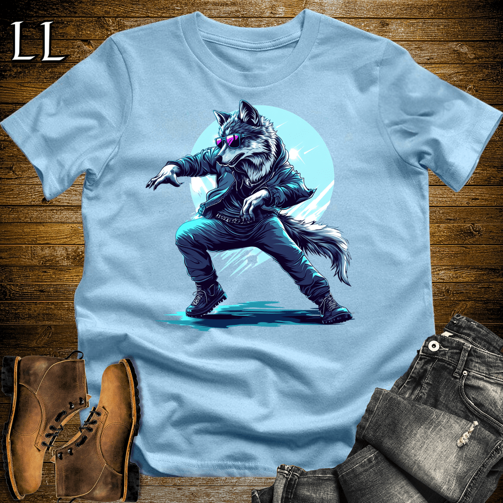 Party Animal Dancing Wolf - Light Blue - LegacyLayers