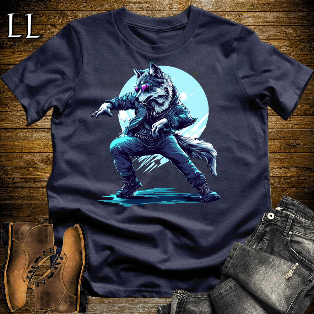 Party Animal Dancing Wolf - Navy - LegacyLayers