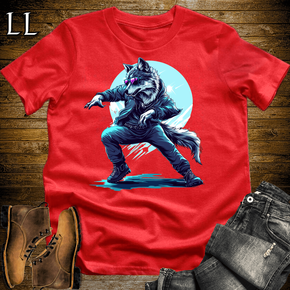 Party Animal Dancing Wolf Red | Dancing Wolf Tee