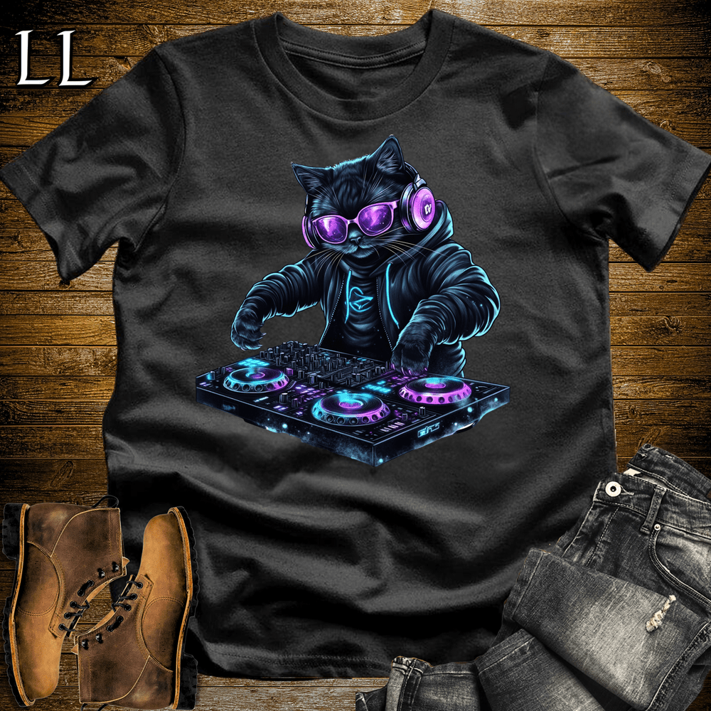 Party Animal DJ Cat Black | Party Animal Tee