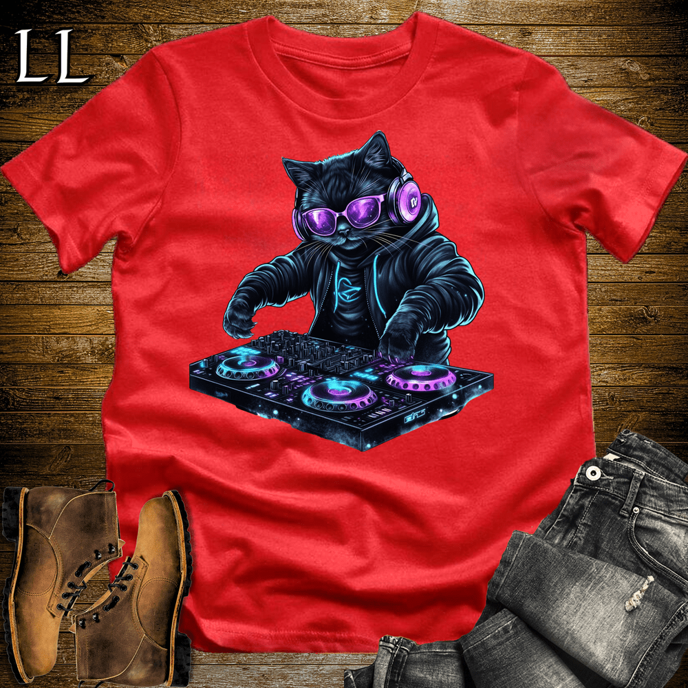 Party Animal Dj Cat - Red - LegacyLayers