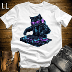 Party Animal DJ Cat White | Party Animal Tee
