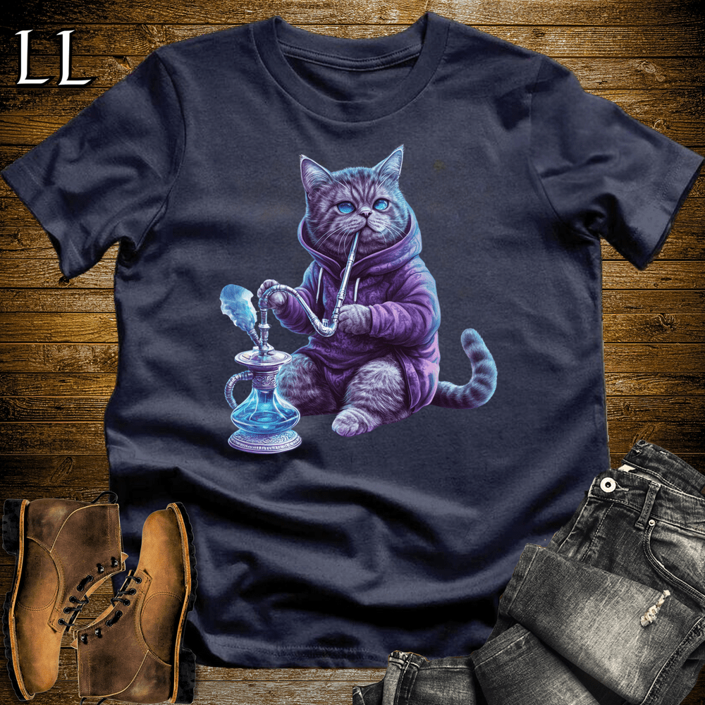 Party Animal Hookah Cat Navy | Party Animal Tee