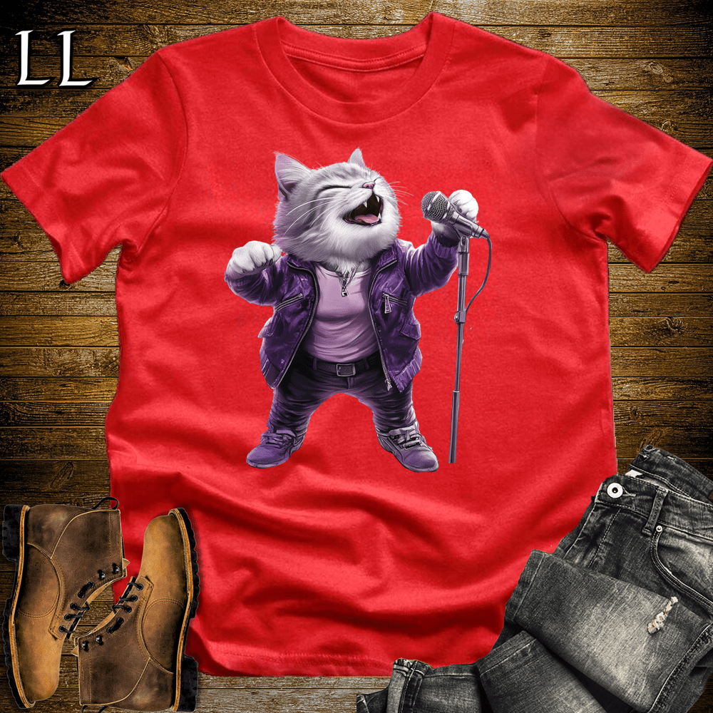Party Animal Karaoke Cat - Red - LegacyLayers