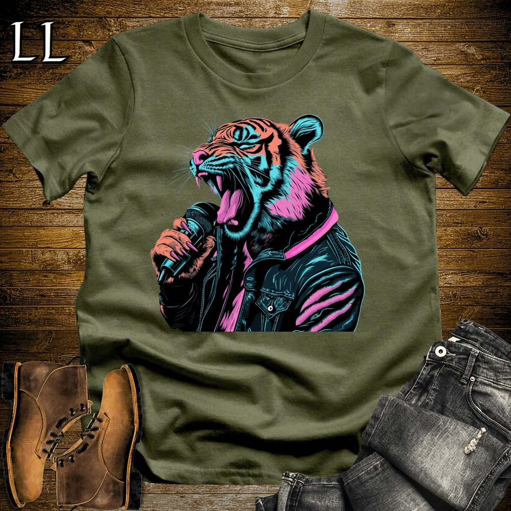 Party Animal Karaoke Tiger - Military Green - LegacyLayers