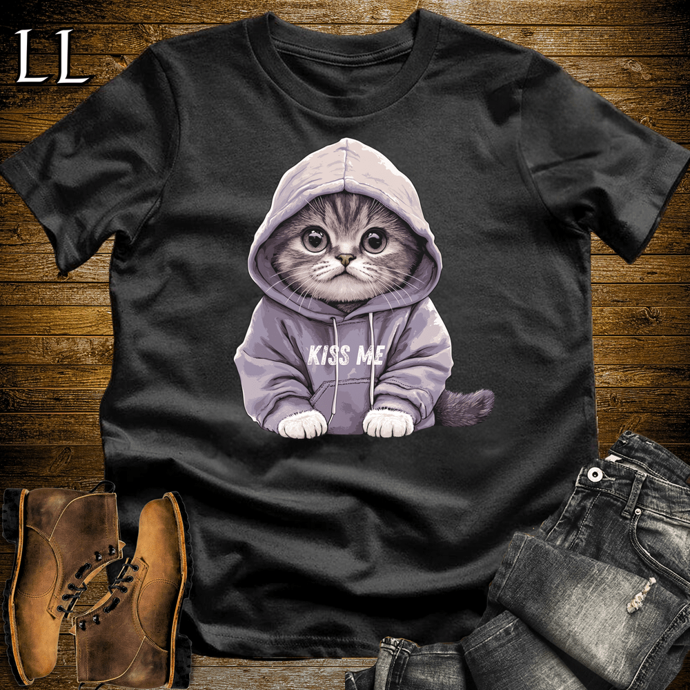 Party Animal Kiss Me Cat Black | Party Animal Tee