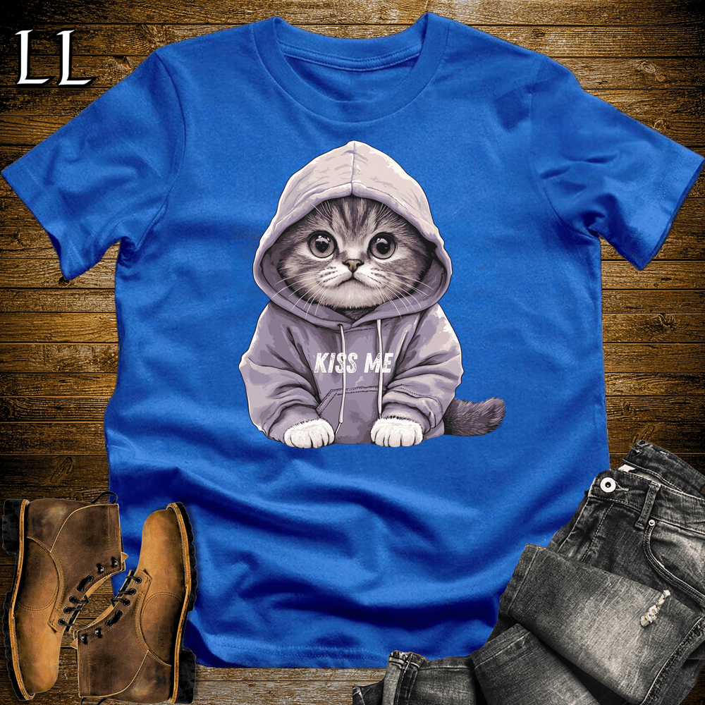 Party Animal Kiss Me Cat Royal Blue | Party Animal Tee