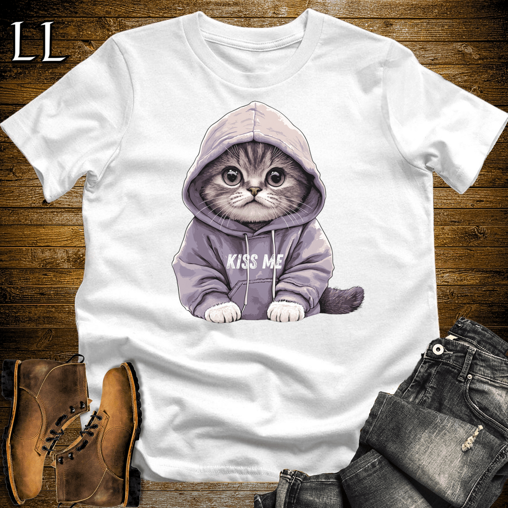 Party Animal Kiss Me Cat White | Party Animal Tee
