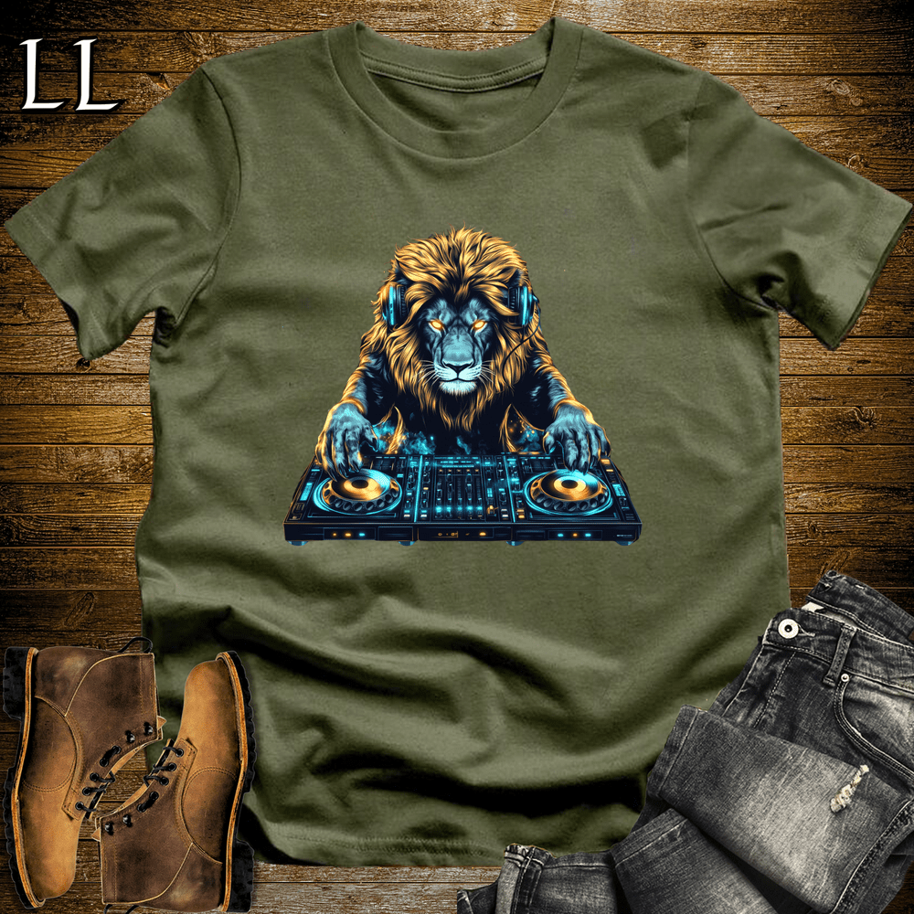 Party Animal Lion Dj - Military Green - LegacyLayers
