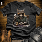 Party Animal Poker Night Cat Black | Party Animal Tee