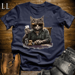 Party Animal Poker Night Cat Navy | Party Animal Tee