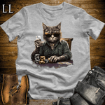 Party Animal Poker Night Cat Sport Grey | Party Animal Tee