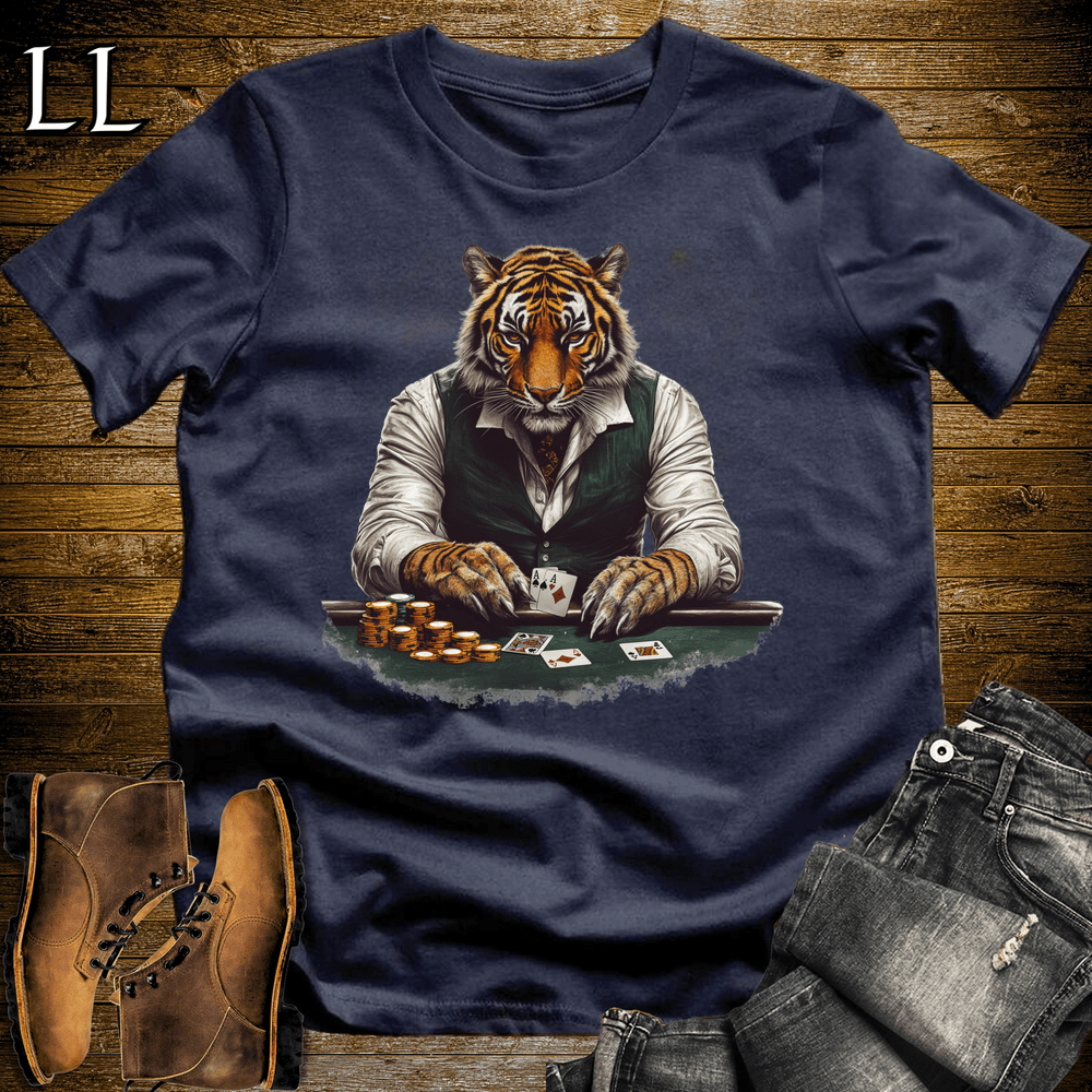 Party Animal Poker Tiger Navy | Poker Tiger Tee