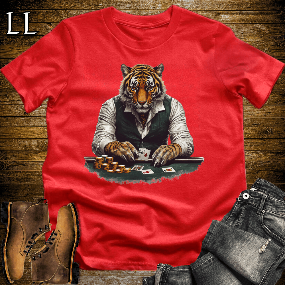 Party Animal Poker Tiger Red | Poker Tiger Tee