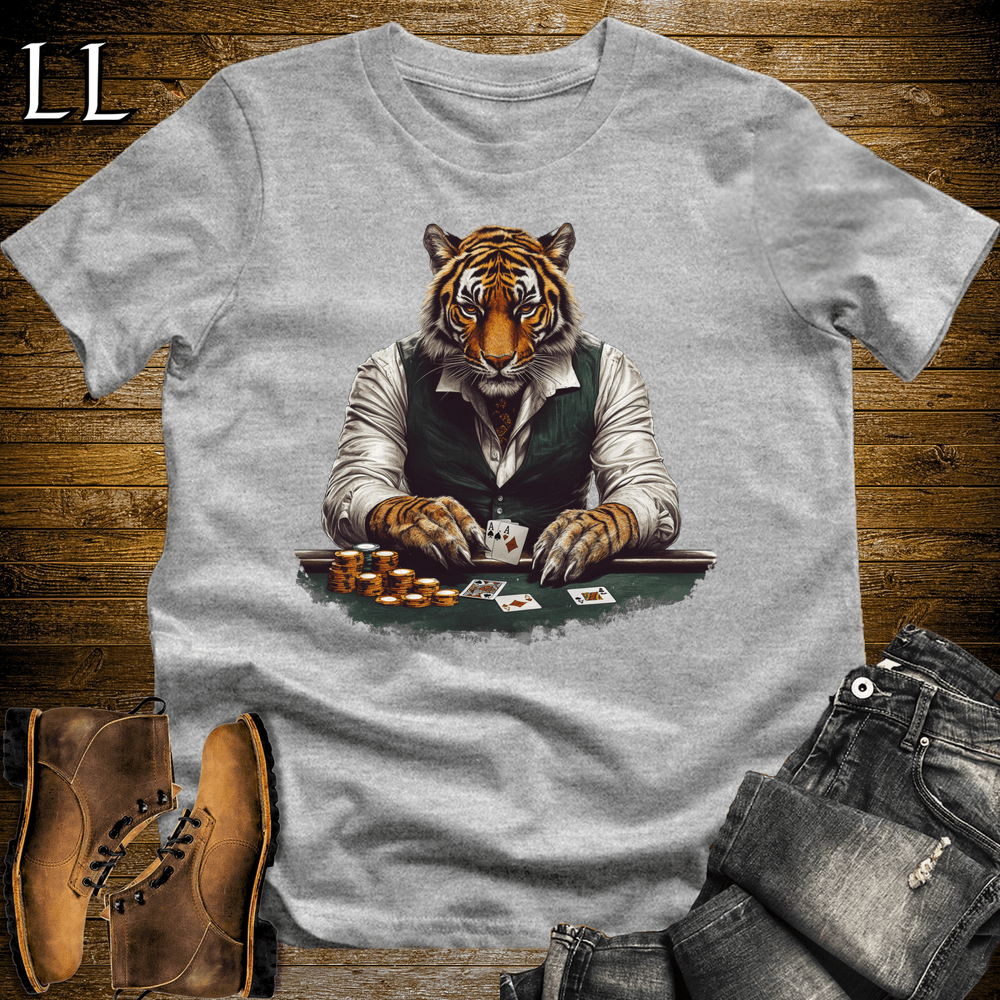 Party Animal Poker Tiger Sport Grey | Poker Tiger Tee
